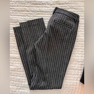 Express Editor Barely Boot Low Rise Trouser, Size 4R. Pinstripe, Stretch